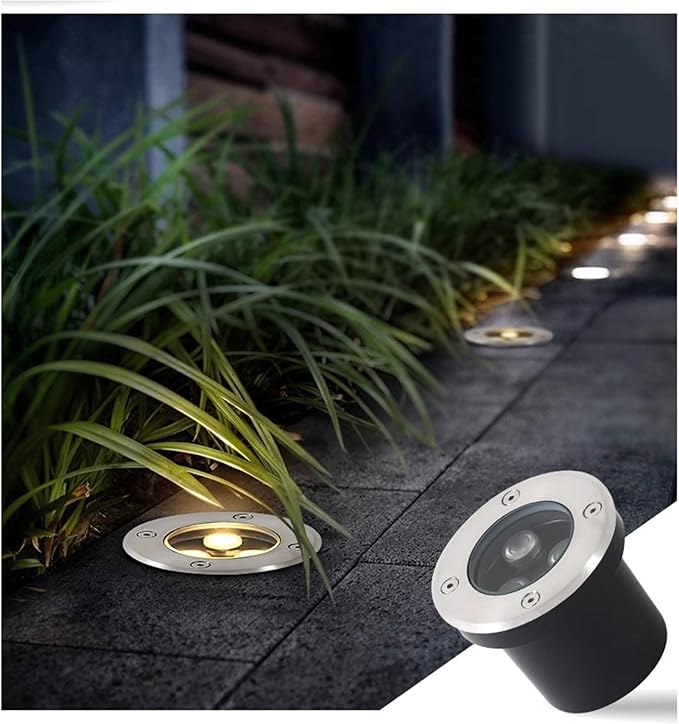Outdoor Ground Light LED Buried Lights IP66 Waterproof Embedded Underground Light AC85-110V for Garden Yard Patio Pathway Driveway Walkway Landscape Lighting