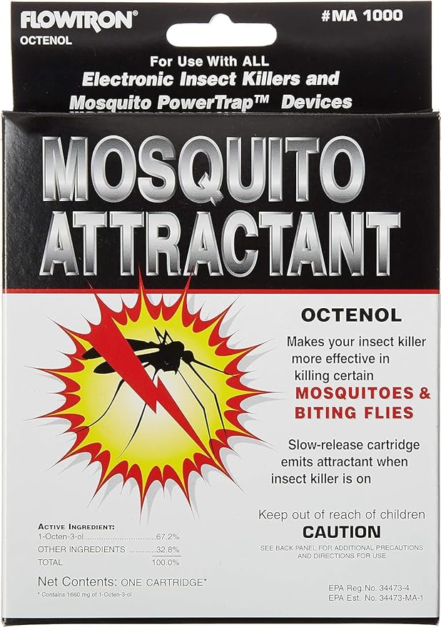 Flowtron Bug Zapper 1 Acre of Outdoor Coverage with Powerful 40W Bulb &amp 5600V Instant Killing Grid with Mounting Bracket &amp Mosquito Attractant Cartridge