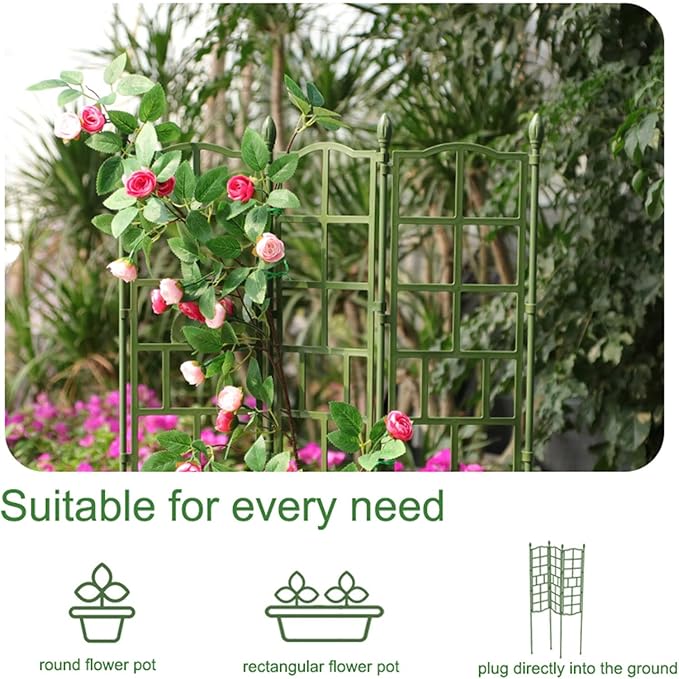 Foldable Garden Trellis For Climbing Plants Width: 50cm Height:90/120/150cm PE Steel Pipe Metal Garden Obelisk Garden Screen For Tomatoes Vegetables Fruits Flowers Pots Vines Stands ( Size : 50*