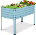 Best Choice Products 48x24x30in Galvanized Raised Garden Bed Metal Elevated Planter Box Vegetable Garden for Backyard Patio Balcony - Mist Blue