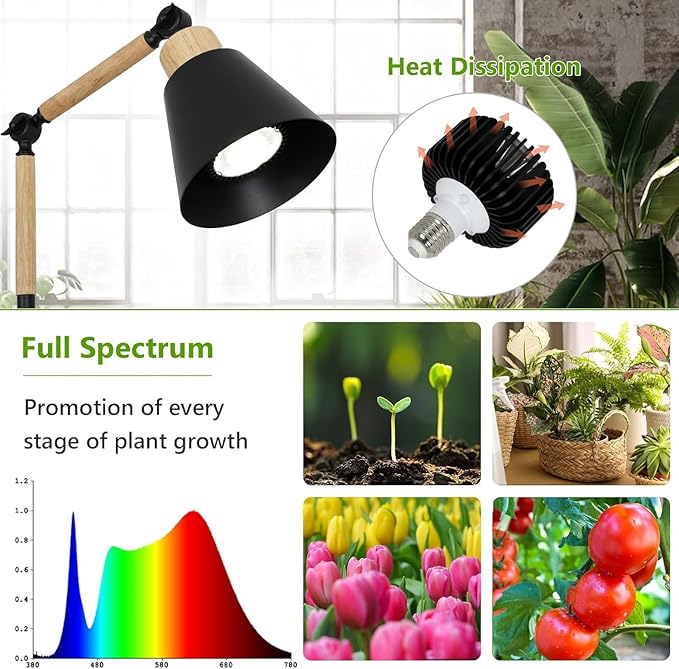 Floor Grow Lights for Indoor Plants &amp 360° Full Spectrum Plant Grow Lights Indoor with Timer Standing Plant Light Tall LED Grow Lamp Adjustable Height 4/8/12H Loop Timer (Natural)
