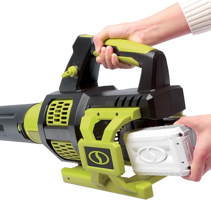Sun Joe Cordless Brushless Turbine Jet Blower Kit with 2 Batteries &amp Charger 24V 133 MPH - Portable and Lightweight Battery-Powered Electric Equipment for Lawn Garden and Yard Care 24V-X2-JB5