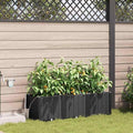 Garden Black Steel Raised Garden Bed 120 x 40 x 37.5 cm Outdoor Planter Box for Flowers Herbs Vegetables UV Resistant
