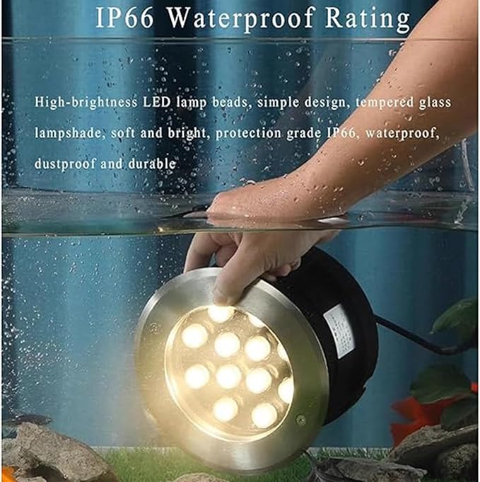 Ground Landscape Lights - Outdoor Buried Lights AC85-265V Outdoor Recessed Spot Light IP66 Waterproof Underground Light LED for Garden Pathway Patio Step Deck(Red6W)
