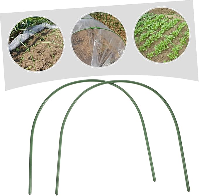 Alasum 5PCS Plastic Coated Steel Garden Hoops for Greenhouse Arch Shaped Supports for Gardening Use Sturdy and Sturdy Tunnel Holders Random Style