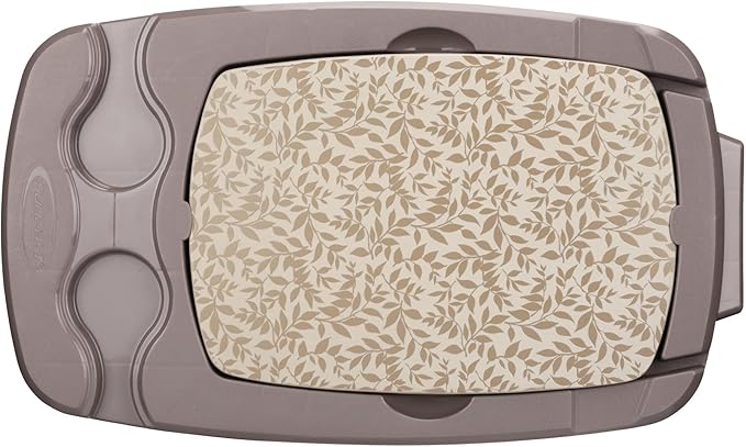 Outdoor Rolling Garden Scooter with Wheels &amp Pull Strap Light Taupe