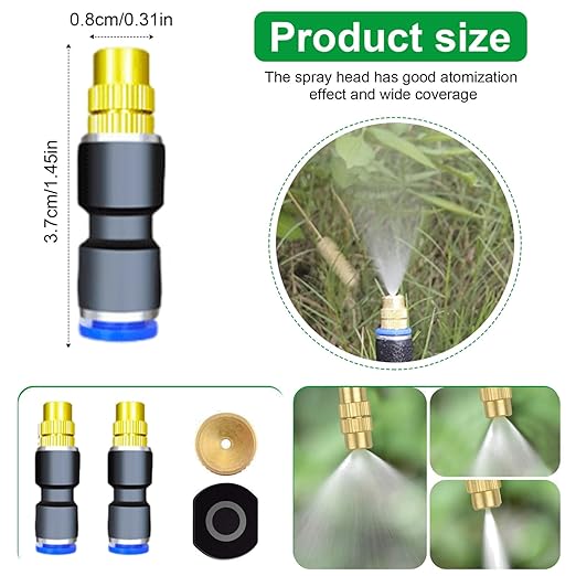 Update 82Ft Irrigation Copper Nozzle System Automatic Irrigation System with Replaceable 360°Bendable Sprayeratomizing Copper Nozzle for Watering System for Garden Plant Lawn Patio and Yard. (20)