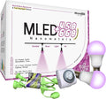 Miracle LED 2-Socket 450+660NM Nanometer Indoor Grow Light Kit - 12W Red&ampBlue Spectrum Replaces 150W - Grow Light Bulbs for Vegetables Herbs Hydroponics &amp with SproutMatic Timer (1-Pack)