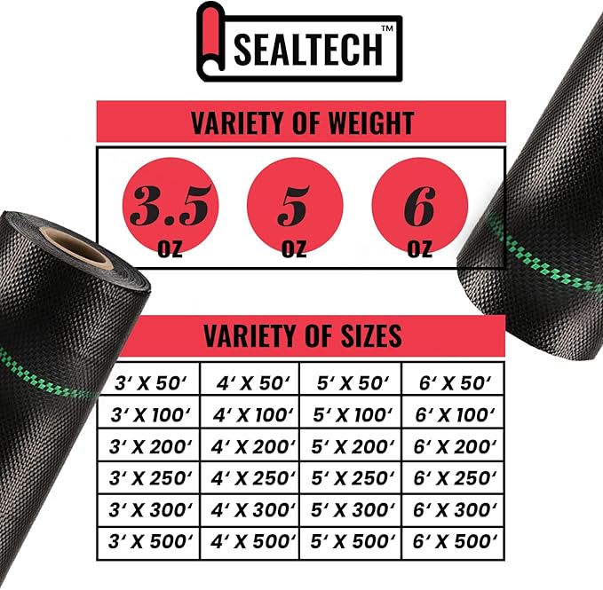 Premium 5 OZ Pro Garden Weed Barrier Landscape Fabric Heavy Duty 5‘ X 200‘ Weed Barrier Fabric Durable Lightweight Eco-Friendly and Easy to Install.