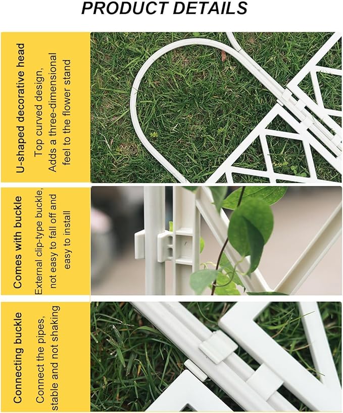 Large Decorative Outdoor Trellis Metal Garden Trellis For Climbing PlantsEuropean Style Rustproof Metal Garden Fence For Outdoor Indoor Potted Plants Tomato Rose(Black60x170cm(23.6x67in))