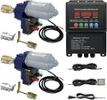 UYGALAXY Top Roll Up Motor kit 2 Pack Electric Greenhouse Film Roll Up Motors + Electric Intelligent Thermostat Controller (AC110V to DC24V) for Greenhouses Ventilation Automatic Venting System