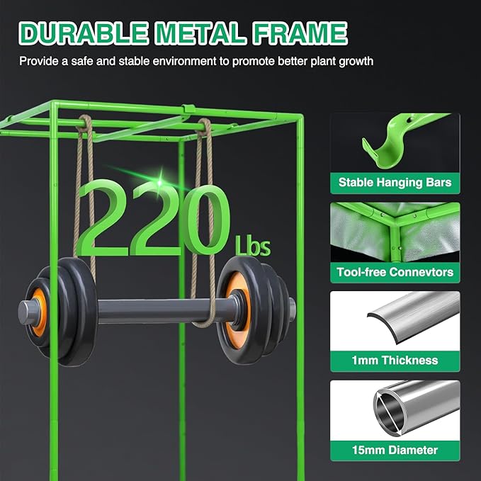 Yesker 3x3 Grow Tent 36x36x72 High Reflective Mylar Indoor Growing Tents 600D Oxford Cloth with Observation Window and Removable Floor Tray for Hydroponics Indoor Plants Fruit Flower Veg Growing