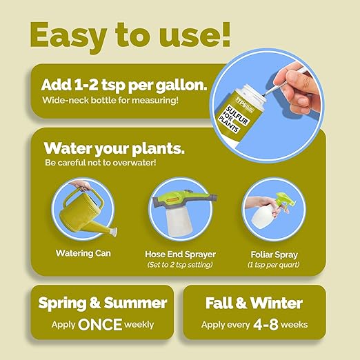 Sulfur Fertilizer for Plants – Soil Amendment for Healthier Boosted Growth Liquid Plant Food 32 oz (1 Quart)