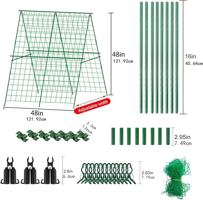 Generic Cucumber Trellis Plant Support Premium 48.03 Inchx48.03 inch with Netting A Frame Garden Trellis for Climbing Plants Yards