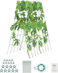 VEVOR Cucumber Trellis for Climbing Plants39 H x 32 W Foldable Cucumber Trellis Set with Twist Ties Metal Garden Trellis for Raised Bed Outdoor Plant Grow Support for Tomato Vegetable(2 Pack)