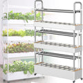 Hydroponics Tower 48/64 Hole Garden Hydroponic Growing System with LED Grow Light Planting Spaces PVC Vegetables Aeroponics Grow Kit for Herbs Fruits and Vegetables48hole
