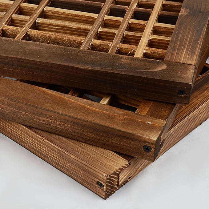 Window Frame Wooden Window Pane Wall Art Garden Trellis Lattice Deck Rustic Wood Material Lightweight Hanging Easy Maintenance Suitable for Farmhouse 40cmx26cm