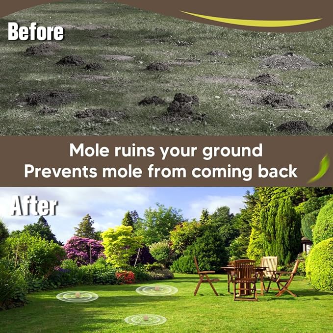 Mole Repellent for Lawns Groundhog Repellent Outdoor Armadillo Repellent Mole Deterrent for Yard Vole Repellent Outdoor Gopher Repellent Safe for Family &amp Pets 8 Packs