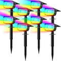 Color Changing Solar Spot Lights Outdoor 8 Pack&amp Solar Spot Lights Outdoor 8 Pack 57 LED Warm White