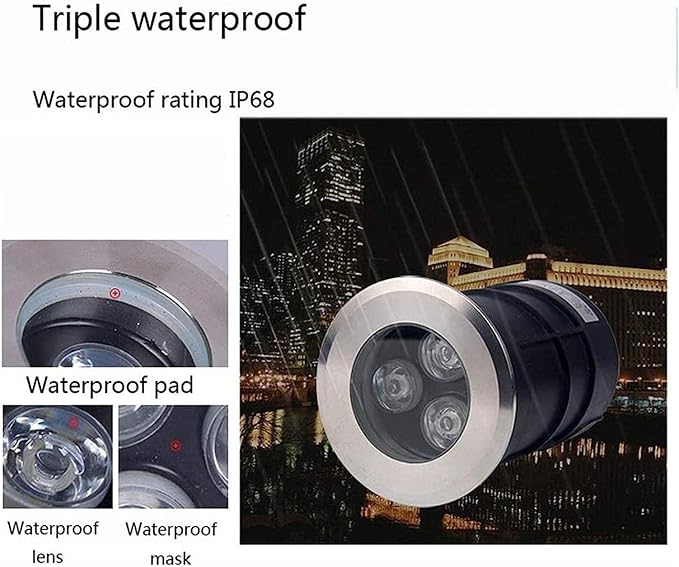 Outdoor Buried LED Landscape Lights IP68 Waterproof 12V Low Voltage Underwater Pond Spotlights