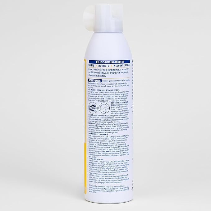 Wondercide - Wasp and Hornet Killer Aerosol Spray with Natural Essential Oils - Kill Wasps Hornetsand Yellow Jackets - for Porch Patio and Outdoor Areas - Pet and Family Safe - 10 oz - 2 Pack