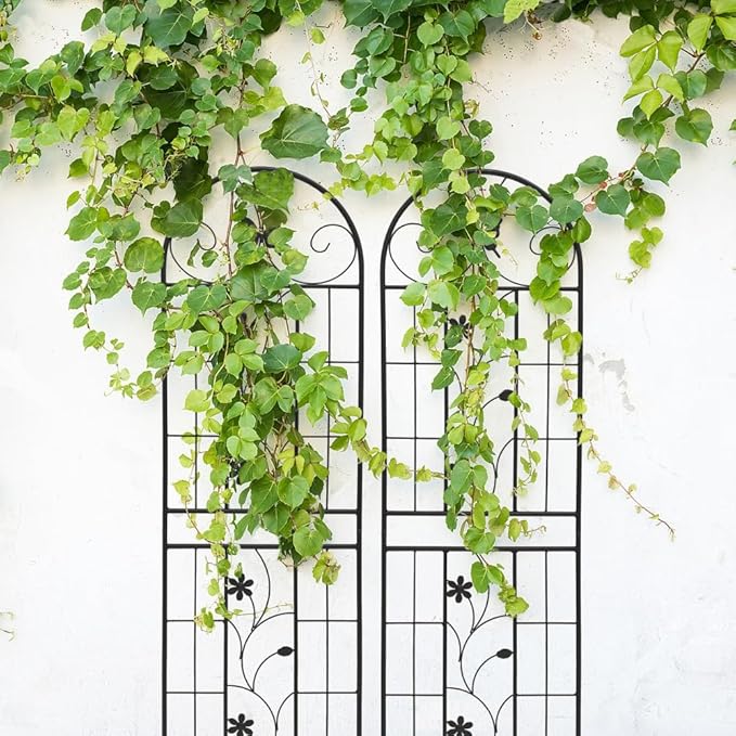 Sturdy Metal Garden Trellis for Climbing Plants – Rust-Resistant Outdoor Flower Support with Decorative Lattice Design (H71''-4 Pack)