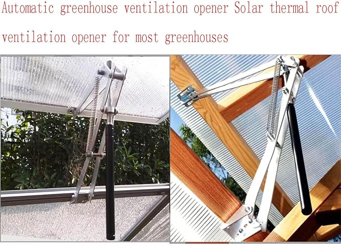 Automatic Greenhouse Ventilation Solar Thermal Roof Ventilation Automatic Window Opener Greenhouse Roof Ventilation and Cold Frame Greenhouse Automatic Temperature Control Support Accessories(1Set)