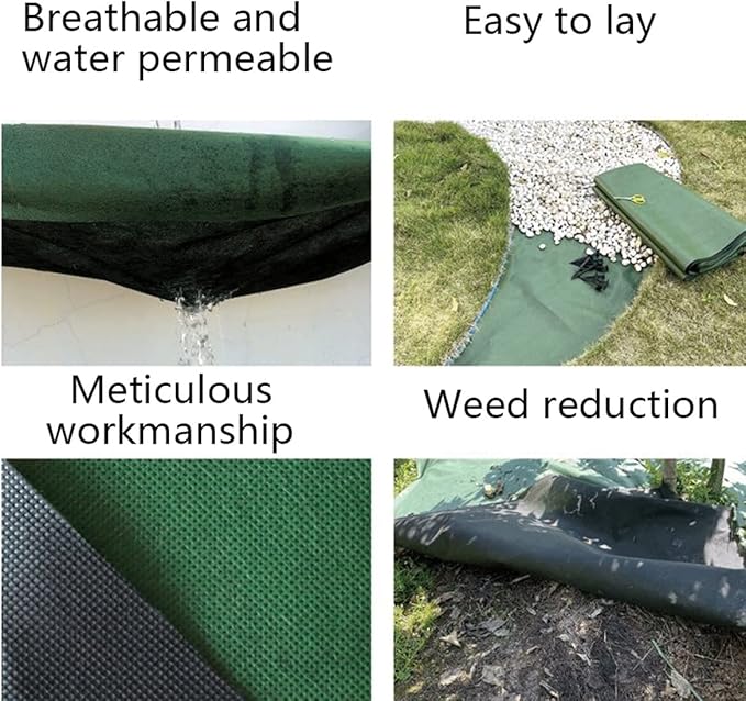 Weed Barrier Geotextile FabricLandscape Fabric Heavy PP Woven Weed Barrier Used for Commercial Greenhouse Yard Garden Barrier (Size : 1.5 * 50m/4.9 * 165ft)