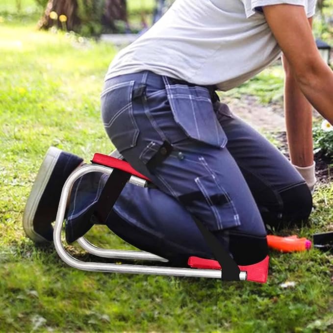 Knee Seat for Gardening Strap on Kneeling Device for Garden Protecting Knees Seat for Farm Work 2024 New Gardening Knee Seat Labor-Saving Tools for Pruning Weeding(Red)