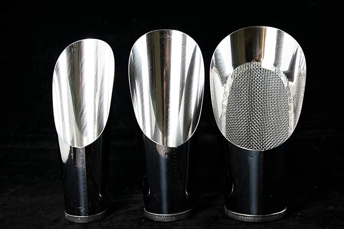 3 Pcs Set Japanese Stainless Bonsai Soil Scoop with 1 Mesh - Potting &amp Mixing Tool (U-1)