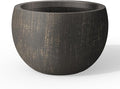 Kante 19.9 Dia Round Concrete Planter Outdoor/Indoor Large Bowl Plant Pots with Drainage Hole and Rubber Plug for Garden Patio Balcony Home Oil Rubbed Bronze