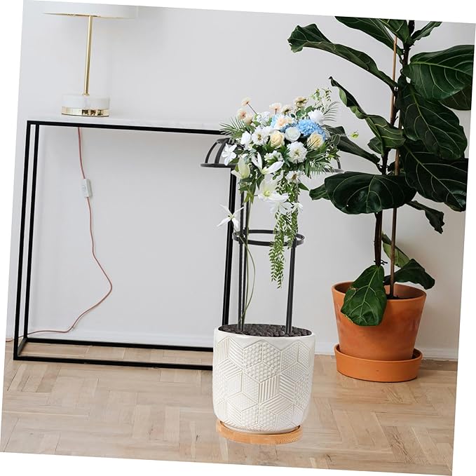 Metal Plant Trellis for Climbing Garden Trellis for Potted Plants Decorative Flower Support Rack Polished No-Burrs Steel Pp Material