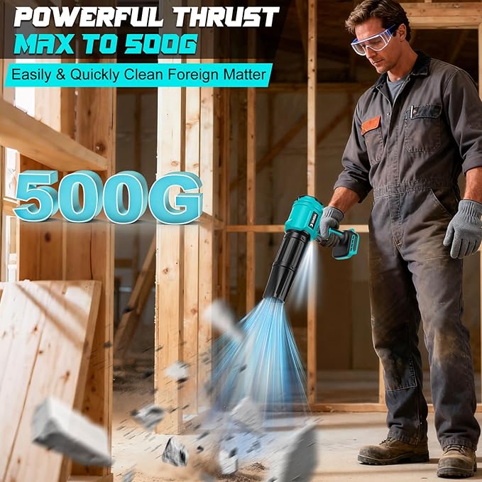 Cordless Leaf Blower Compatible for Makita 18V Battery(NO Battery) Mini Turbo Jet Blower with 2 Nozzles Lightweight &amp One-Hand Use for Patio Garage Yard Cleaning Car Dryer(Tool Only)