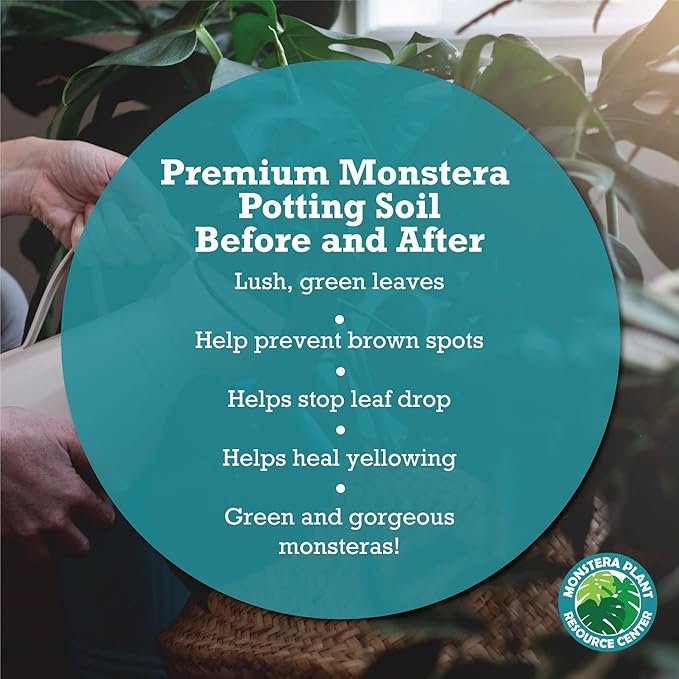 Premium Monstera Potting Soil | Quick Draining Nutrient Rich Living Aroid Soil for Fast Growth &amp Healthy Root Aeration | Organic Aged Bark Coco Coir Perlite Worm Castings (Large Bag)