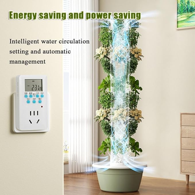 Indoor Hydroponic Gardens Tower with Led Grow Lights Hydroponic Tower with Hydrating Pump Adapter Net Pots Tower Garden Hydroponics Growing for Herbs and Vegetables(Nine Floors)