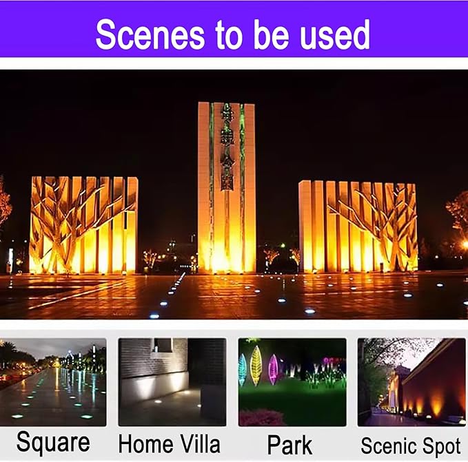 LED Landscape Lights - Outdoor Buried LightsTempered Glass Embedded Spotlight IP66 Waterproof One-Piece Optical Lens Ground Light Garden Courtyard Floor LampGreen-3W