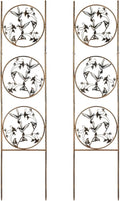 SUNNYPARK Set of 2 Hummingbird Metal Garden Trellis for Climbing Plants Decorative Vegetables Flowers Vine Trellis for Outdoor Patio 55'' H x 12.4'' W