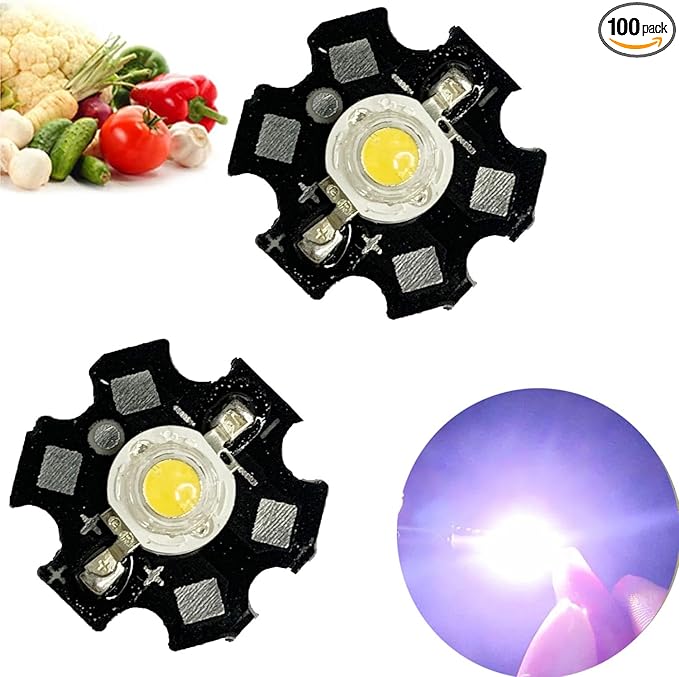 High Power 3w 45mil 700mA White Full Spectrum 380~780nm SMD LED Diodes for Plant Grow Light with 20mm Base (with 20MM PCB)