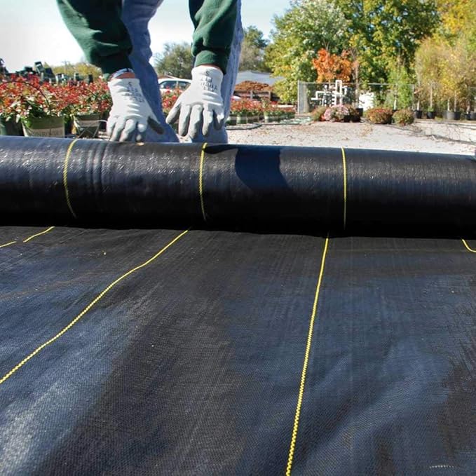 Dewitt Sunbelt Weed Barrier Fabric 3.2 oz 6x300 &amp 4x300 Feet – Heavy-Duty Ground Cover Mat for Greenhouse Floors Garden Rows Raised Beds Yard Gardening and Outdoor Landscape Protection