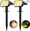 WELALO Solar Spot Lights Outdoor [2 Pack/65 LED/3 Modes] Solar Landscape Spotlights Solar Powered Security Lights IP68 Waterproof Wall Lights for Outsides Walkway Yard Garden Driveway(Warm White)