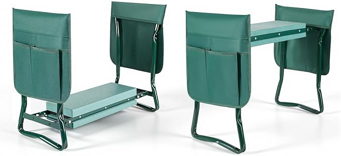 Garden Kneeler and Seat 2-in-1 Gardening Kneeling Bench Foldable Heavy Duty Garden Stool with Cushioned Pad Gardening Gifts for Seniors Women -2PCS