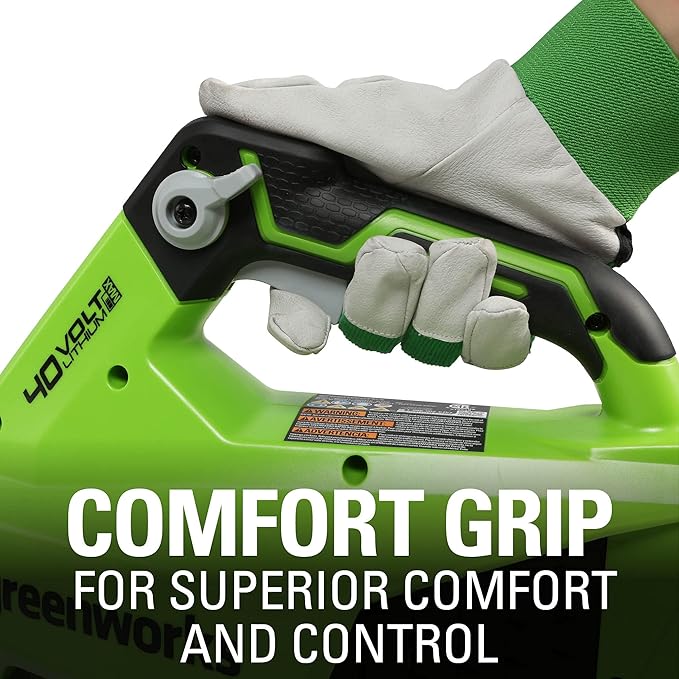 Greenworks 40V (120 MPH / 450 CFM / 75+ Compatible Tools) Cordless Axial Leaf Blower 4.0Ah Battery and Charger Included
