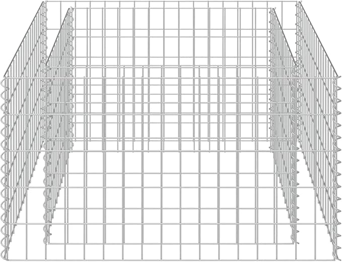 Galvanized Steel Gabion Raised Bed 90x90x50cm Garden Planter Box with High Load Capacity for Outdoor Plants Flowers
