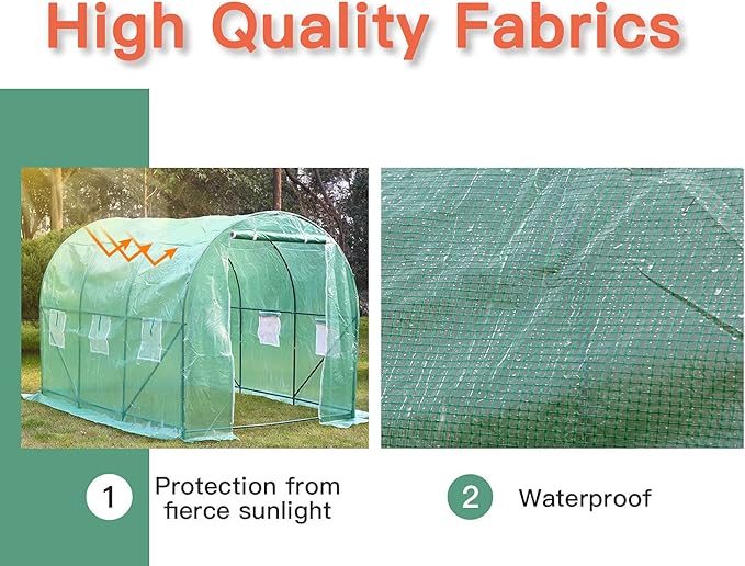 Greenhouse for Outdoors Greenhouse Walk-in Green House L10'xW7'xH7' Plastic Mini Greenhouse Kit Indoor Portable Greenhouse Plant Shelves Tomato Herb Canopy for Patio