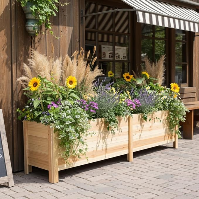 Tall Cedar Raised Garden Planter Box with Legs – Elevated Design for Comfortable Gardening Custom Sizes for Home Patio &amp Commercial Use (30 L x 16.5 W x 25 H)
