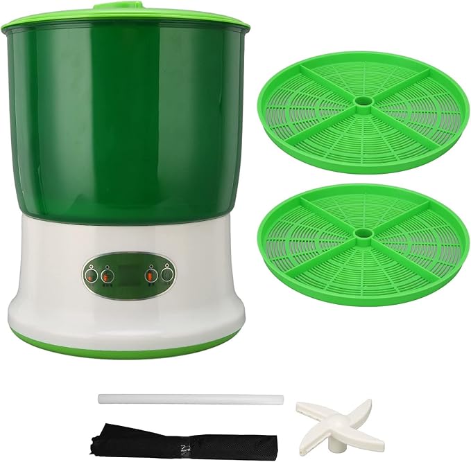 Bean Sprouts Machine Large Capacity Germination Kits Food Grade 360 Degrees Sprayer Widely Used Bean Sprouts Yoghurt Natto Grow Kit(110V U.S. Regulation)