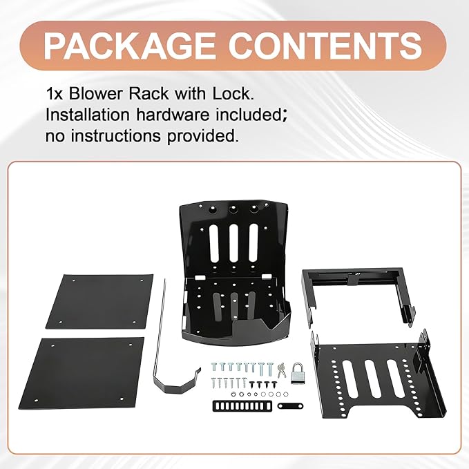 Adjustable Blower Rack Trailer Storage Holder with Lock - Compatible with Stihl and Echo and Husqvarna &amp All Backpack Leaf Blowers Fits Open/Enclosed Landscape Trailers &amp Trucks Black