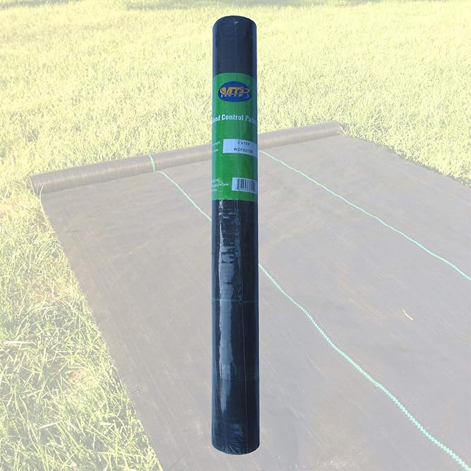MTB Supply 3 Ft Width by 150 Ft Length Landscape Fabric Woven Weed Barrier PP Black