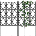Plant Trellis for Climbing Roses Outdoor Foldable Plant Support Trellis for Easy Storage Patio Decorative Garden Trellis Vines Climbing Frame Black(W60xH150CM(2.0x4.9FT))