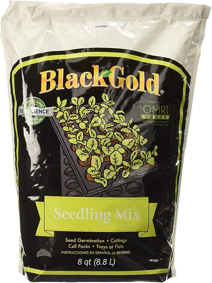 Sun Gro Black Gold Seedling Germination Mix for SeedsCuttingVegetablesand Herbs8 Quart Bag (4 Pack)